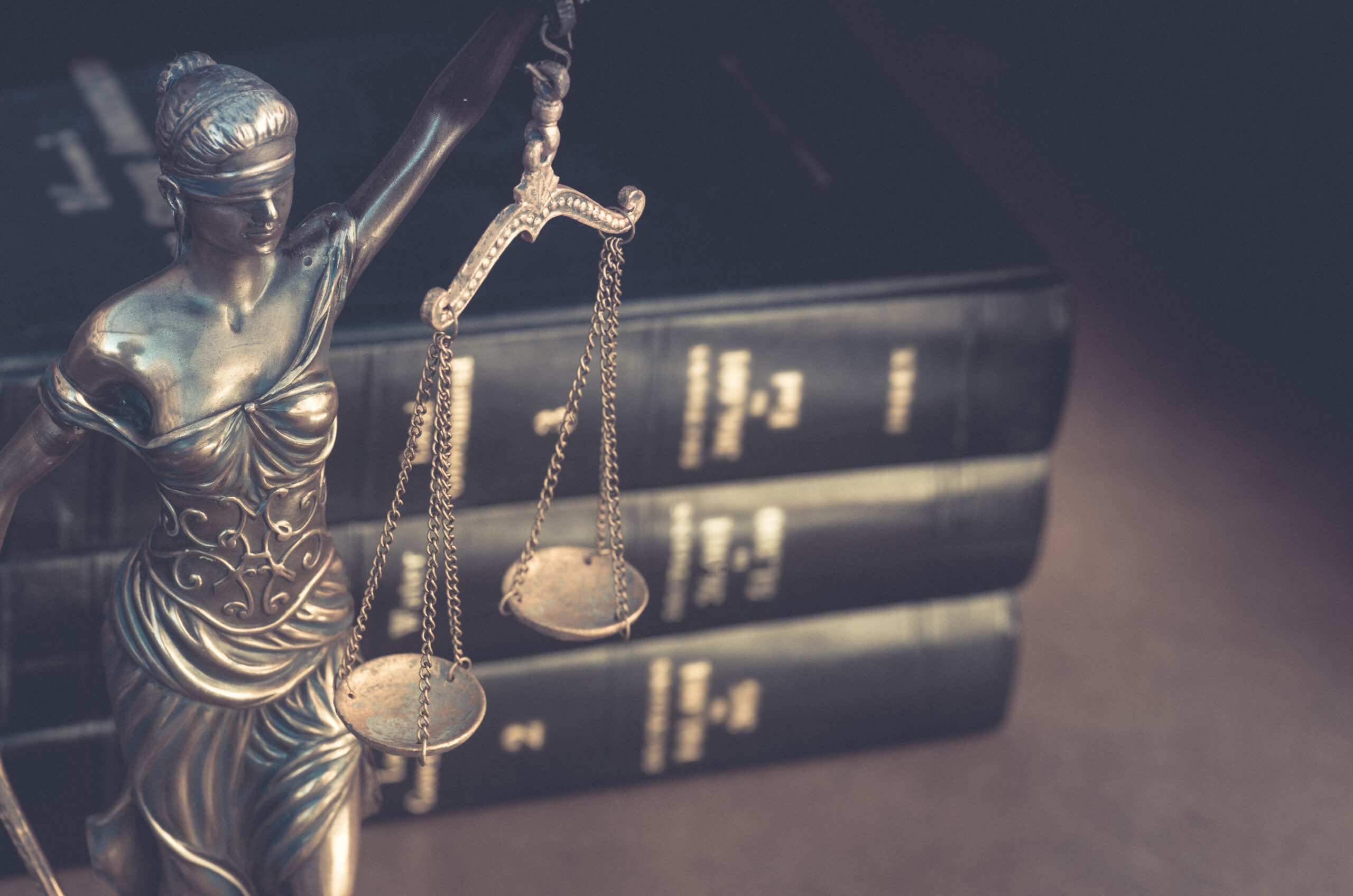 lady justice and books